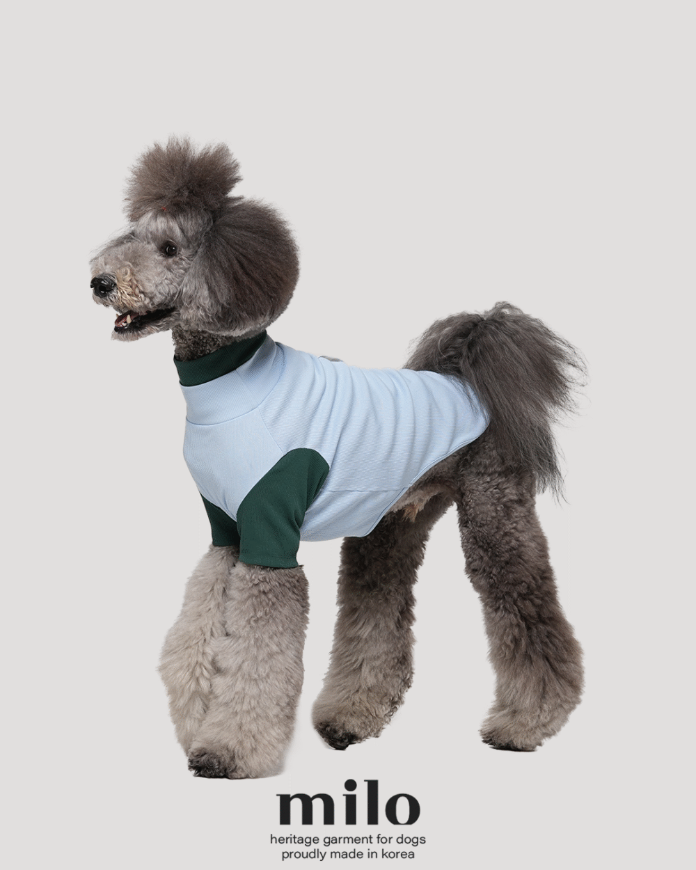 Milo 雙色高領T-Shirt 淡藍色款(預購)