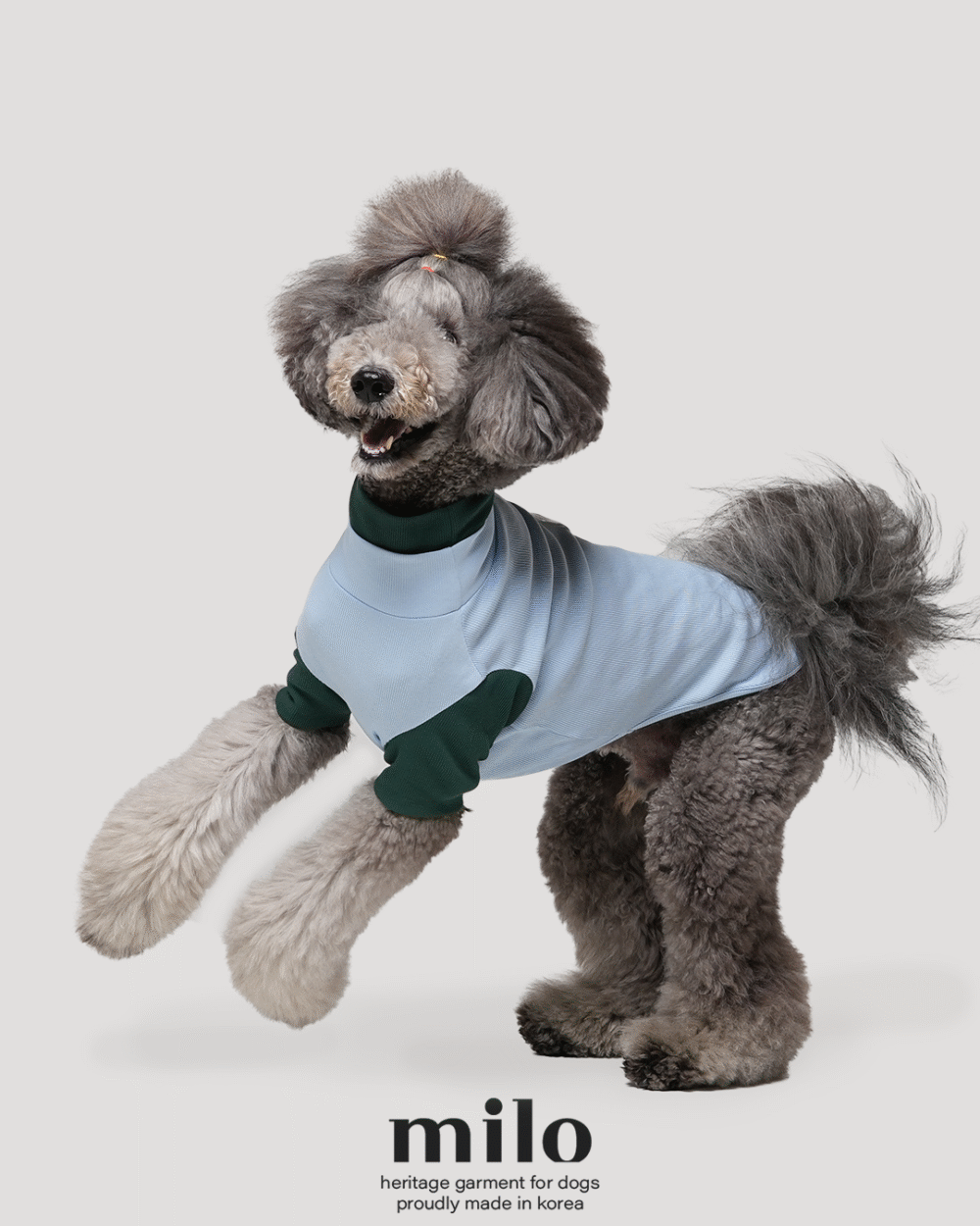 Milo 雙色高領T-Shirt 淡藍色款(預購)